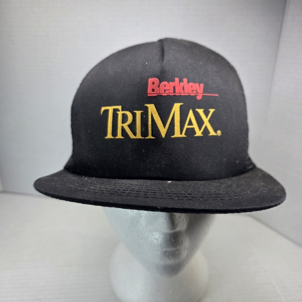 Vintage Berkley TriMax Stylemaster Trucker Hat Black USA Snapback‎
